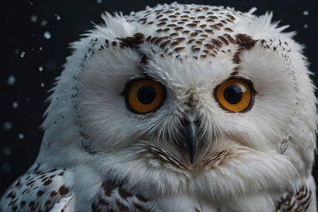 Snowy Owl, Bubo scandiacus, close-upの素材