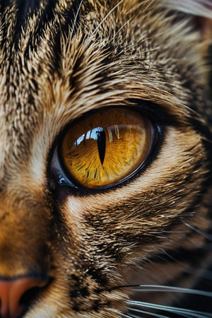 Close-up of a cat's eyes. Selective focus.の素材