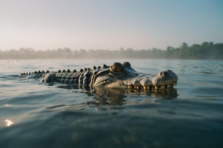 Crocodile in Chobe National Park, Botswana, Africaの素材