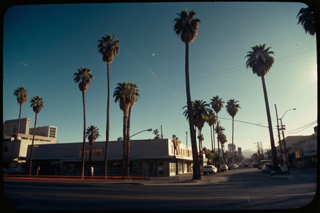 Street view in Los Angeles.の素材