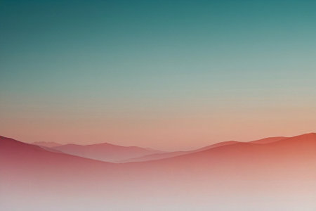 Mountain landscape. Sunrise over the mountains. Beautiful natural background.の素材