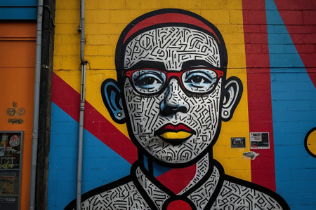 Mural art at East Williamsburg in Brooklyn. Outdoor art gallery known as the Bushwick Collective has most diverse collection of street art in Brooklynの素材