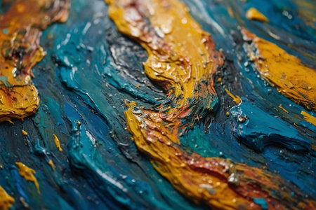 macro artist's palette, texture mixed oil paints in different colors and saturation studioの素材