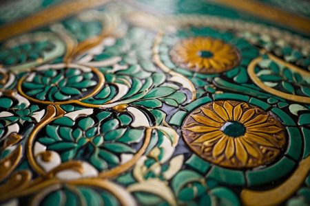 Detail of moroccan glazed tiles, close-upの素材