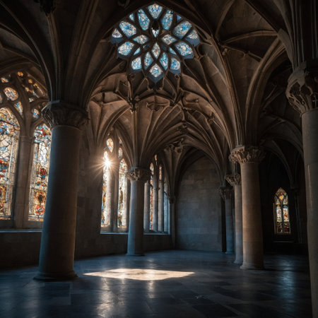 Interior of the Monastery of Batalha, Portugal.の素材