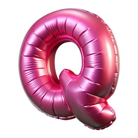 Number 9 pink inflatable balloon font. 3D rendering isolated on white backgroundの素材
