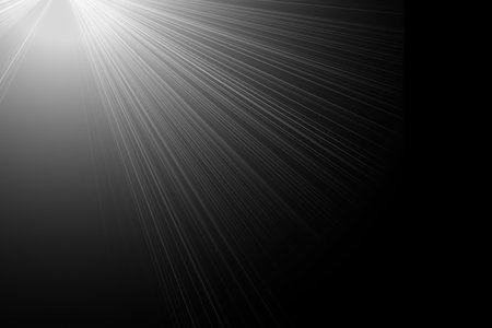 Black and white rays of light on a black background. Vector illustrationの写真素材