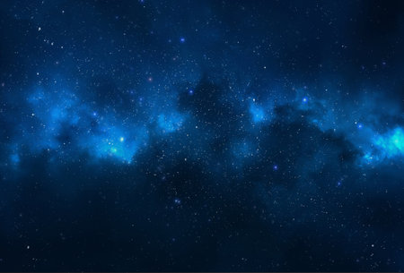 Night sky with stars and nebula as background. 3D rendering