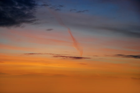 Cloudscape, Colored Clouds at Sunset near the Ocean, Backgrounds