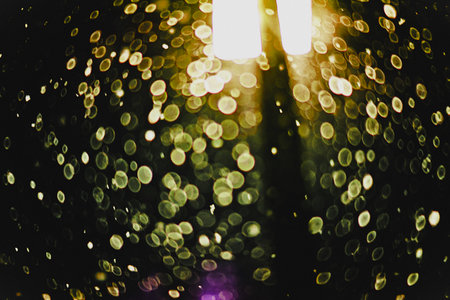 Abstract circular colorful bokeh from the party light on black background