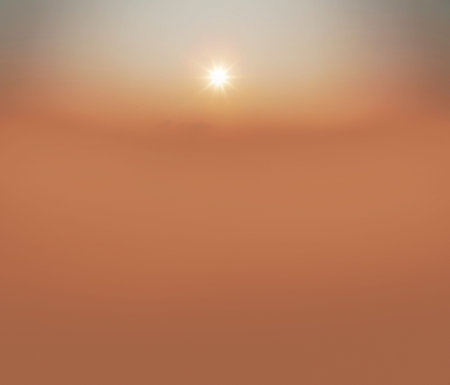Sunset sky background with tiny clouds. Abstract natural background with copy space.の写真素材