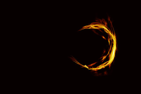 Abstract fire flames on black background. (with free space for text)