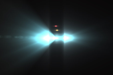 star with lens flare and bokeh effect made in 3d software