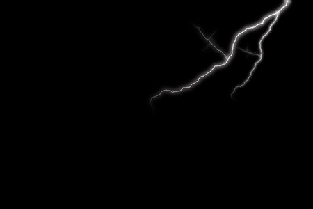 Lightning strike on a black background. 3d rendering. Computer digital drawing.