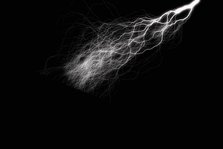 Abstract lightning on a black background. 3d rendering, 3d illustration.