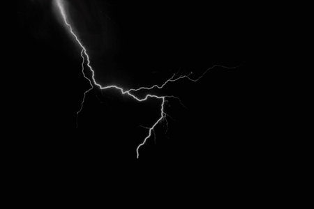 Lightning strike on black background. Lightning strike on black background.