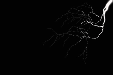 Lightning strike on a black background. Abstract background for design.