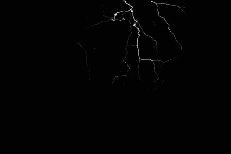 Lightning strike on a black background. Lighting strike on a black background.の写真素材