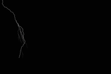 White lightning on a black background. 3D rendering, 3D illustration.の写真素材