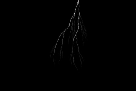 Lightning on a black background. 3D rendering, 3D illustration.の写真素材