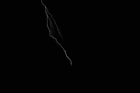 Lightning strike on a black background. 3D rendering, 3D illustration.の写真素材