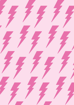 Lightning seamless pattern on pink background. Vector illustration. EPS 10の写真素材