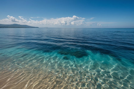 Beautiful seascape with turquoise sea and blue sky