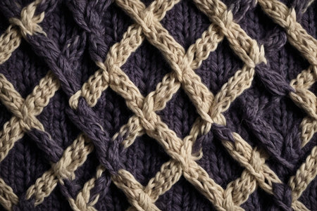 Knitted wool texture closeup. Knitted wool background. Woolen pattern.