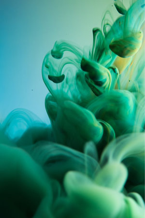 Abstract background of acrylic paint in water. Colorful abstract background.の写真素材