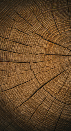 Old wood background or texture. Close up of tree stump with annual rings.の写真素材