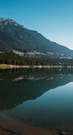 Landscape view of Karagol (Black lake) a popular destination for tourists,locals and travelers in...