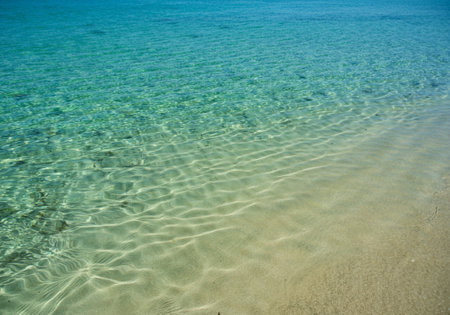 blue sea and sand on the beach, beautiful photo digital picture.