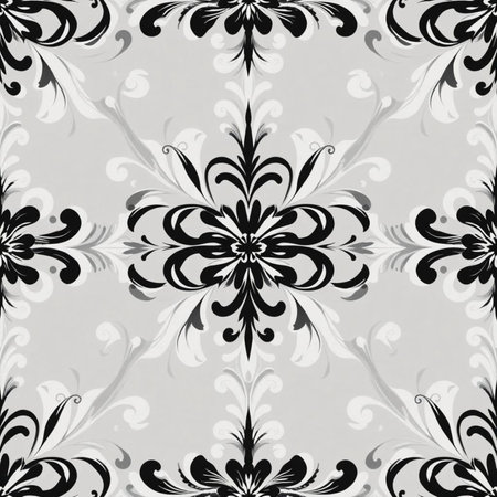 Seamless floral damask pattern. Vector illustration for your designの写真素材