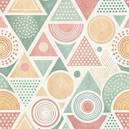 Seamless geometric pattern with triangles and circles. Vector illustration.の写真素材