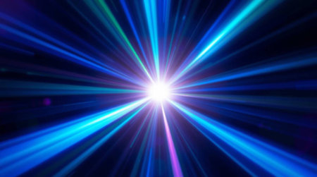 star with lens flare and bokeh effect. abstract background.の写真素材