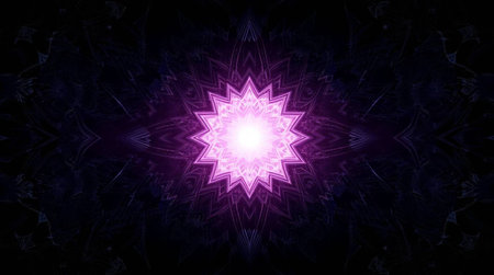 Abstract kaleidoscope background. Beautiful multicolor kaleidoscope texture. Unique kaleidoscope design.の写真素材