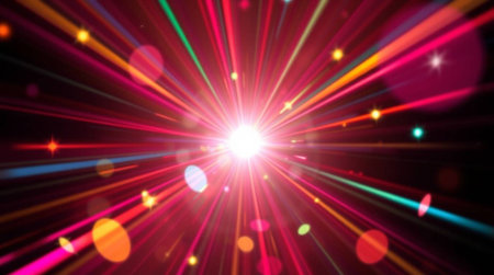 star with lens flare and bokeh effect made in 3d software