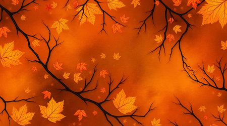 Autumn leaves background for new year and christmas with copy spaceの写真素材