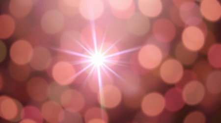 star with lens flare and bokeh effect made in 3d softwareの写真素材