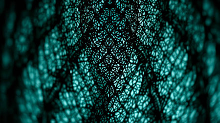 Blue lace fabric. Close up. 3d rendering, 3d illustration.