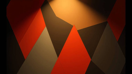 Abstract geometric background with red, orange and black triangles. 3d renderingの写真素材