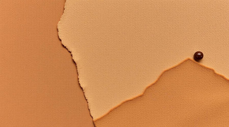 Ripped brown paper with a hole in it. Abstract background.の写真素材