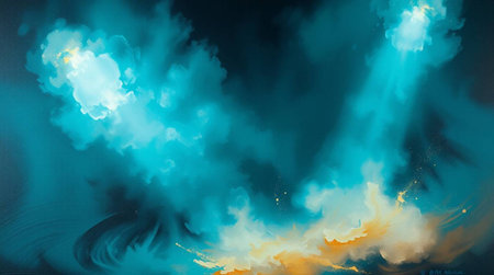 abstract background with clouds and blue sky. 3d render illustrationの写真素材