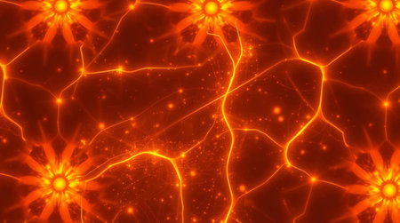 Abstract orange lightning. 3d illustration. Can be used as a backgroundの写真素材