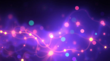 purple bokeh lights abstract background illustration new quality universal colorful joyful stock...