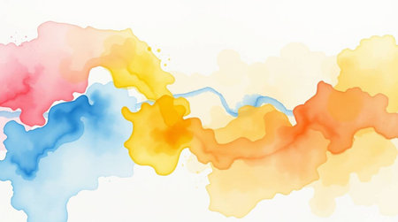 Abstract colorful watercolor for background. Digital art painting. Vector illustration.の写真素材
