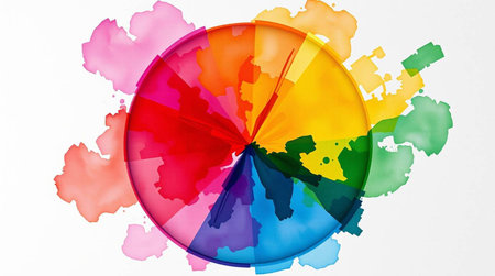 Colorful paint splashes on white background. 3D rendering.の写真素材