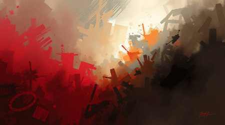 Abstract grunge background with a lot of splashes and blotsの写真素材