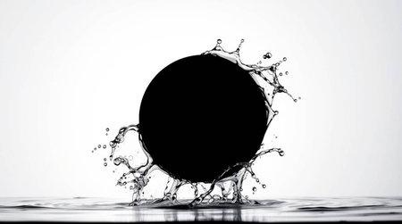 Splash of water. 3d rendering, 3d illustration.の写真素材