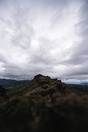 Clouds over the Caldera de Taburiente, La Palma, Canary Islands, Spainの写真素材